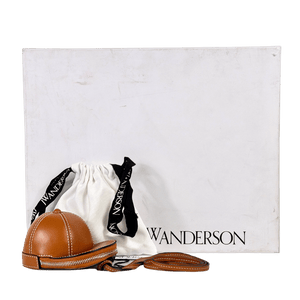 JW ANDERSON Tan Brown Leather Nano Cap Crossbody Bag