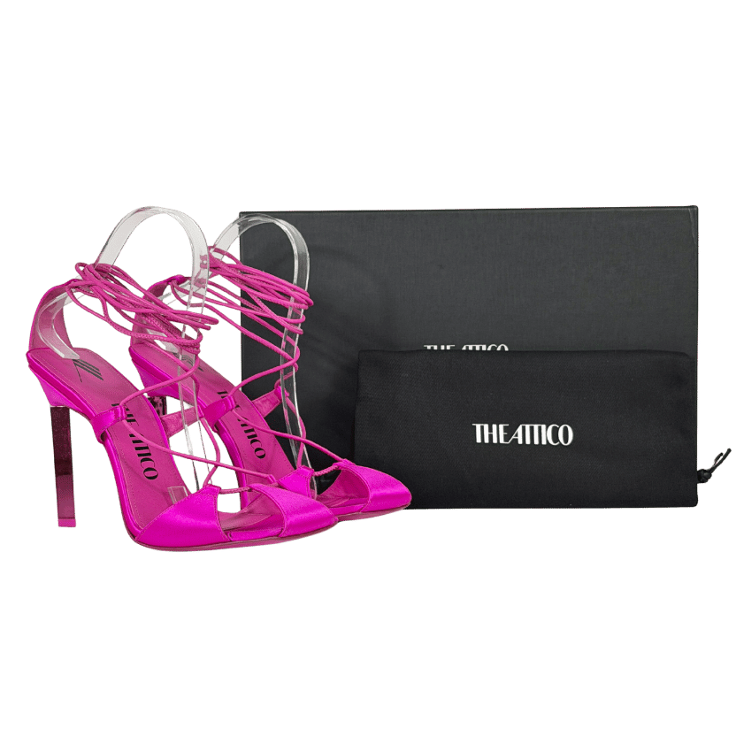 THE ATTICO Fuchsia Pink Adele Strappy High Heel Shoes UK 5.5 EU 38.5