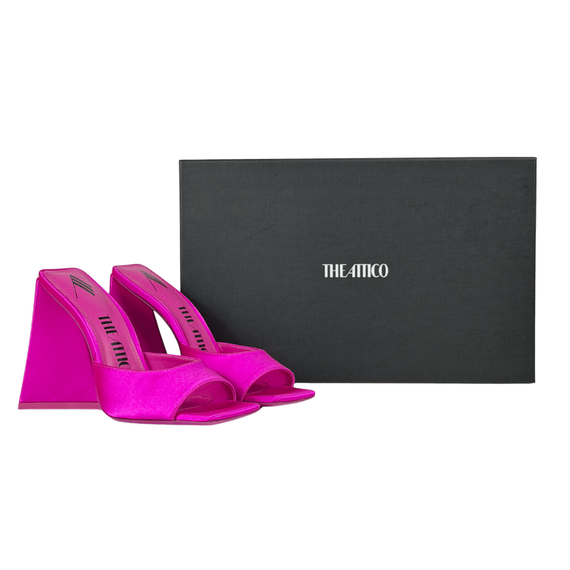 THE ATTICO Pink Satin 85mm Devon Sandals UK 3 EU 36