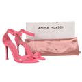 AMINA MUADDI Heels - Kim Pink Patent-leather Sandals UK 5 EU 38
