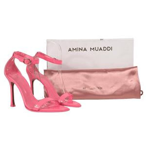 AMINA MUADDI  Heels - Kim Pink Patent-leather Sandals UK 3 EU 36