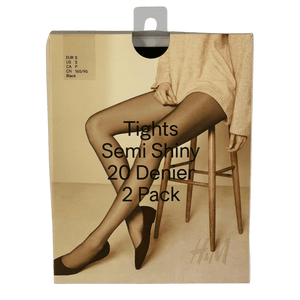 H&M Black 2-pack 20 Denier Tights UK S