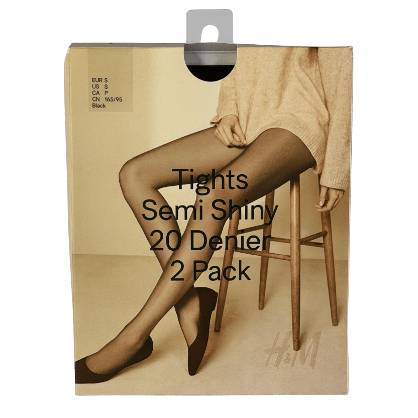 H&M Black 2-pack 20 Denier Tights UK S
