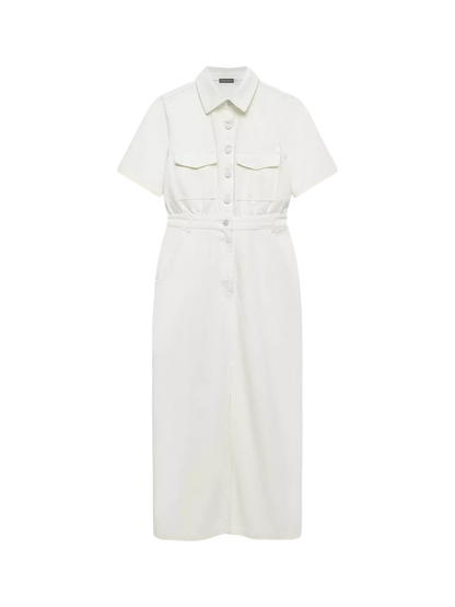 Mint Velvet White 2 in 1 Denim Midi Dress UK 14