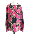 Luisa Spagnoli Pink Long Sleeved Chain Print Lightweight Blouse UK 18