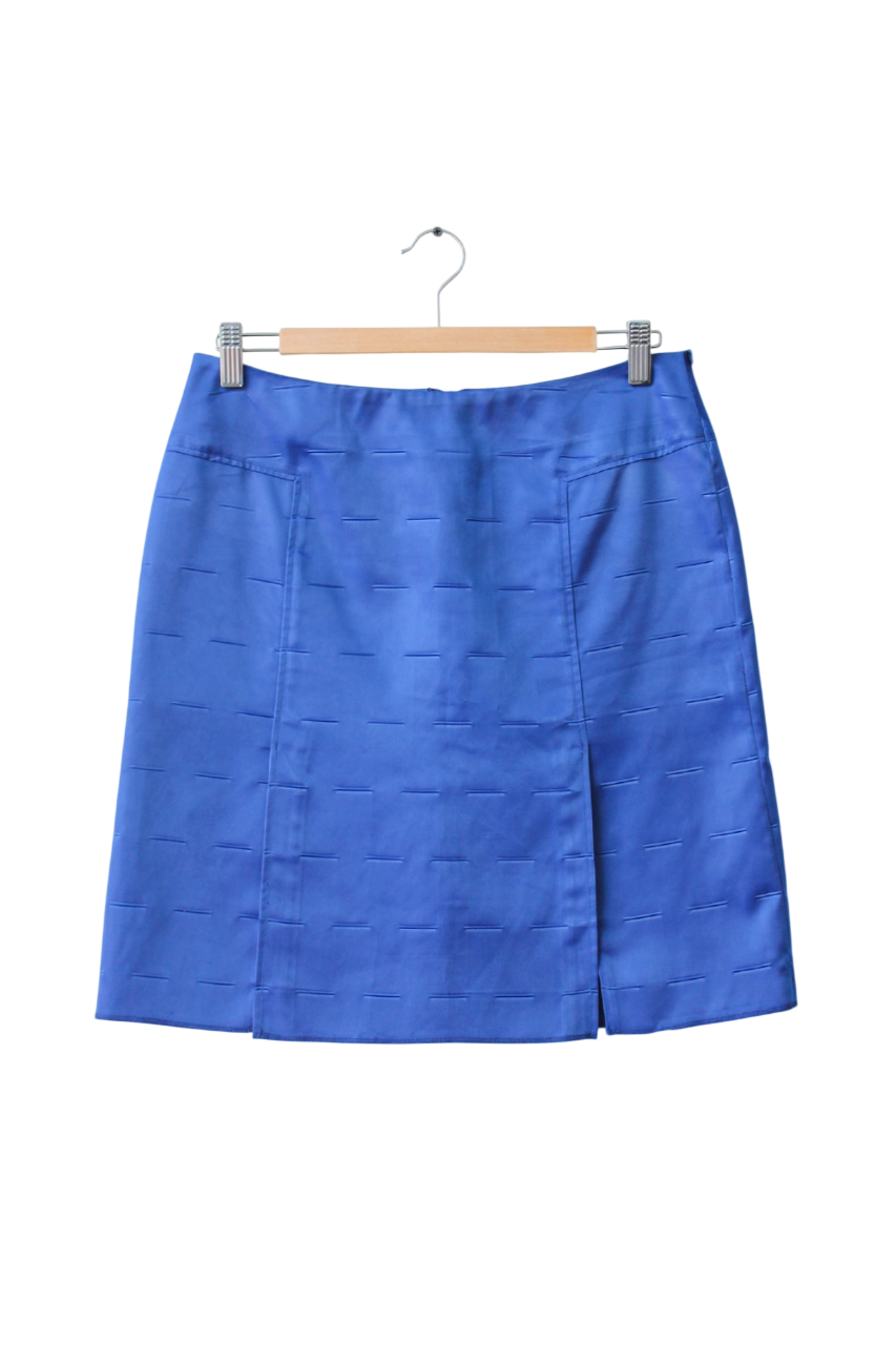 Versace Jeans Couture Blue W828 Textured A-line Mini Skirt  IT 42 UK 10