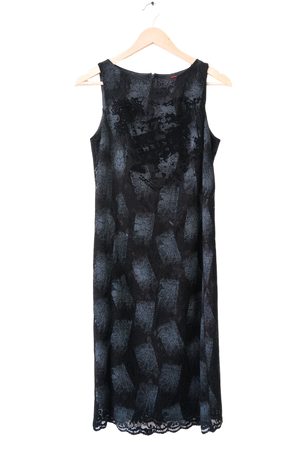 Christian Lacroix Bazar Black Lace Shift Dress UK 10