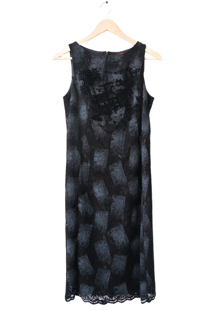 Christian Lacroix Bazar Black Lace Shift Dress UK 10