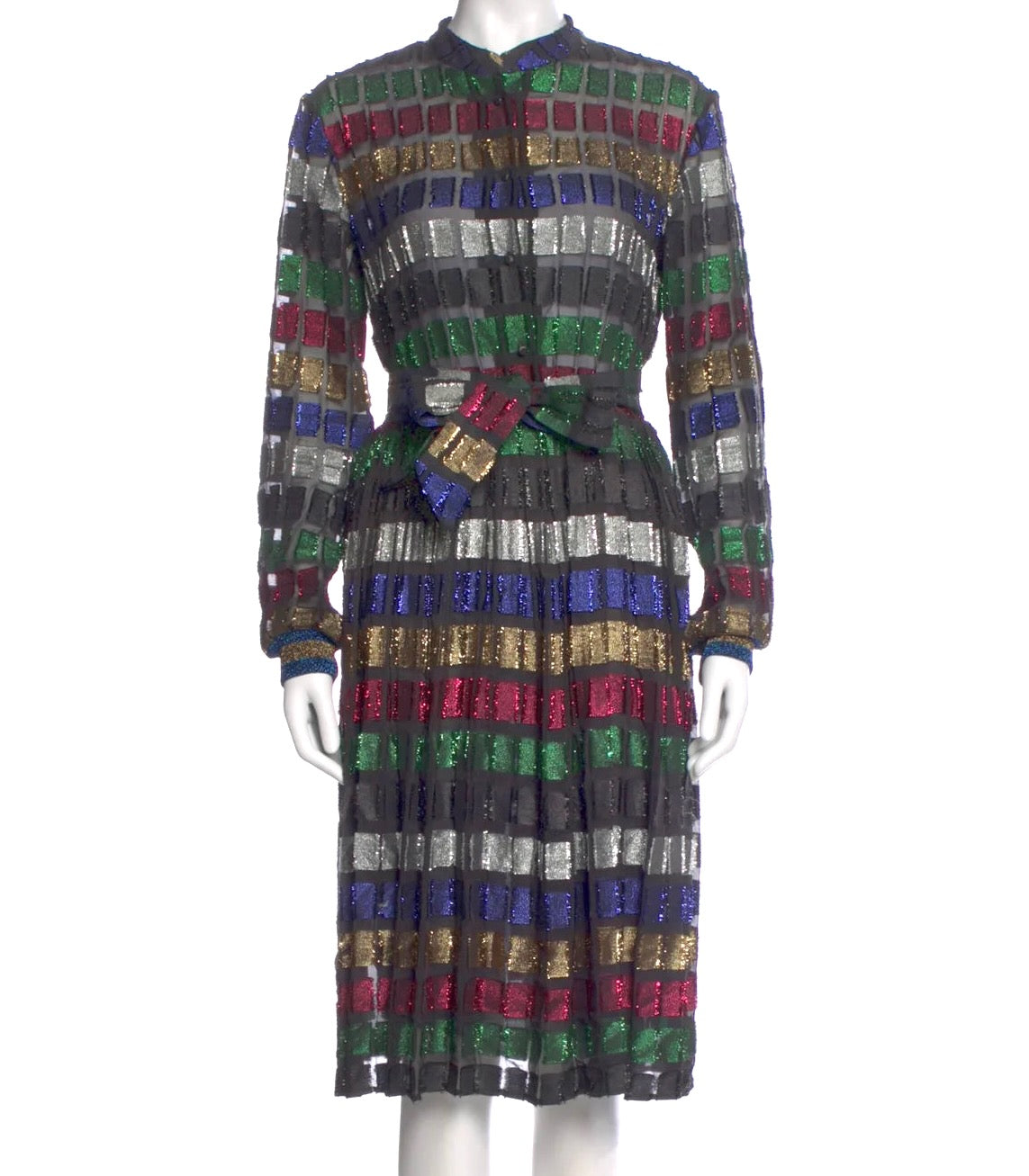 DODO BAR OR Black Metallic Rainbow Shirt Dress UK 8