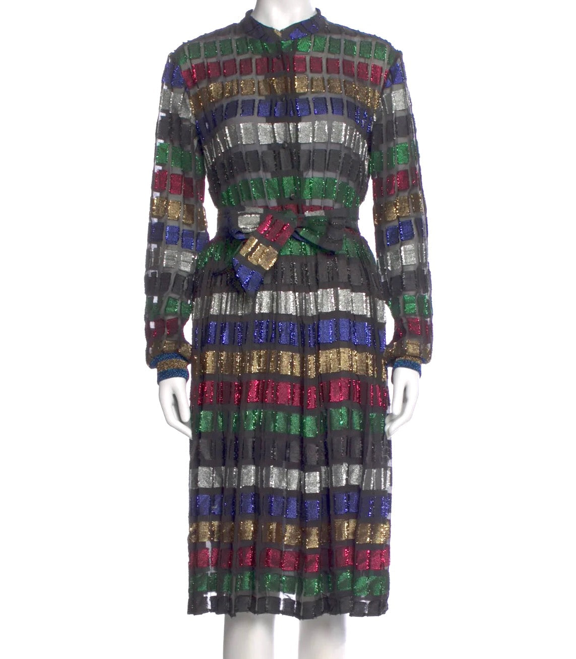 DODO BAR OR Black Metallic Rainbow Shirt Dress UK 8