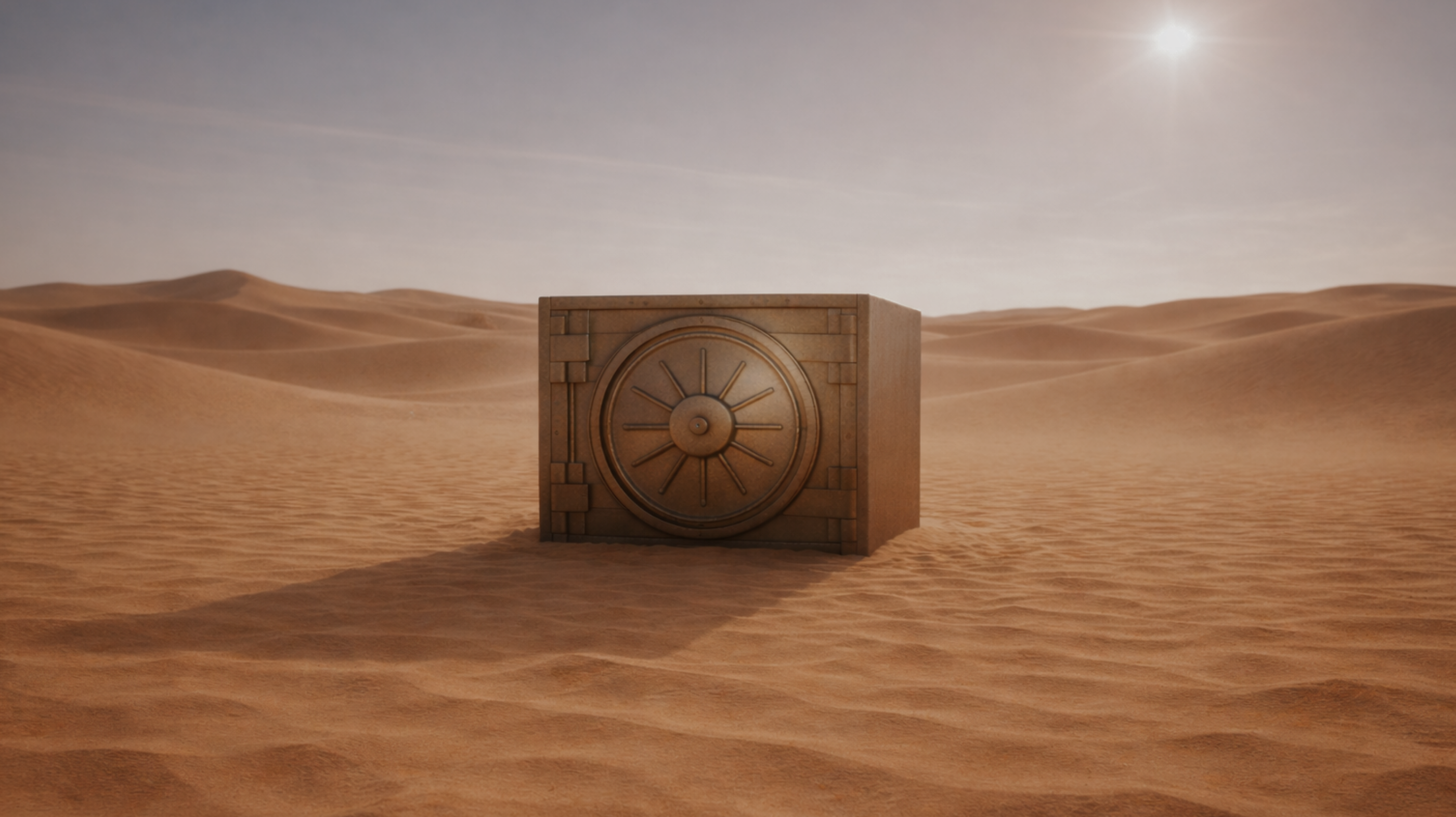 Beauty Vault in the middle of a desert landscape