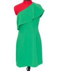 Whistles Green One shoulder ruffle Teagan Dress UK 12