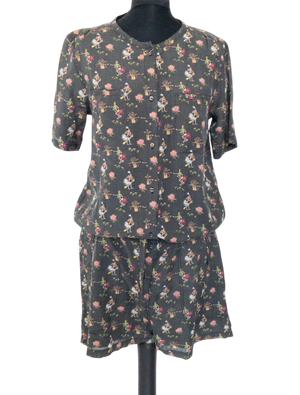 Maison Scotch Black floral print Cruise Collection Jumpsuit UK 10
