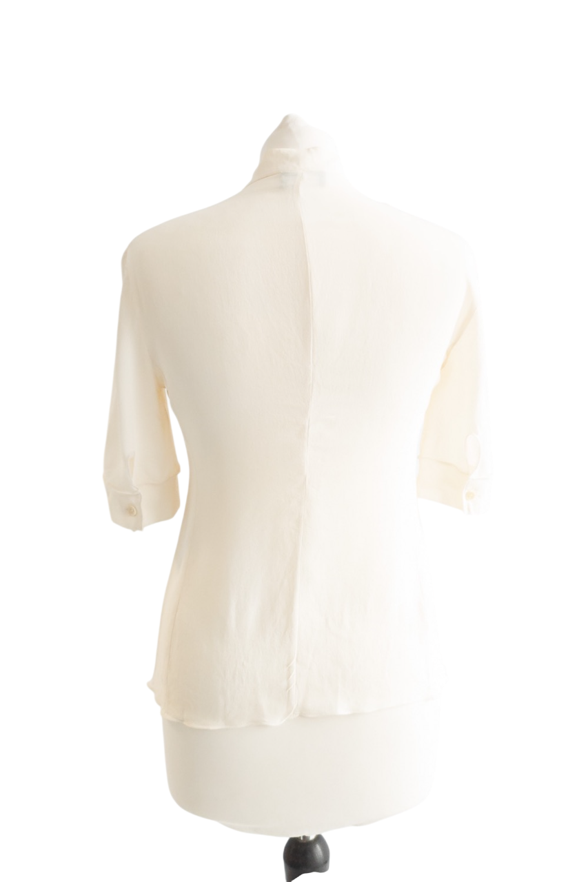 Giorgio Armani Cream Silk Button Down Blouse UK 6
