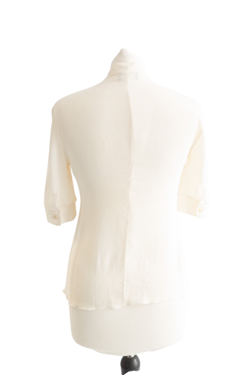 Giorgio Armani Cream Silk Button Down Blouse UK 6