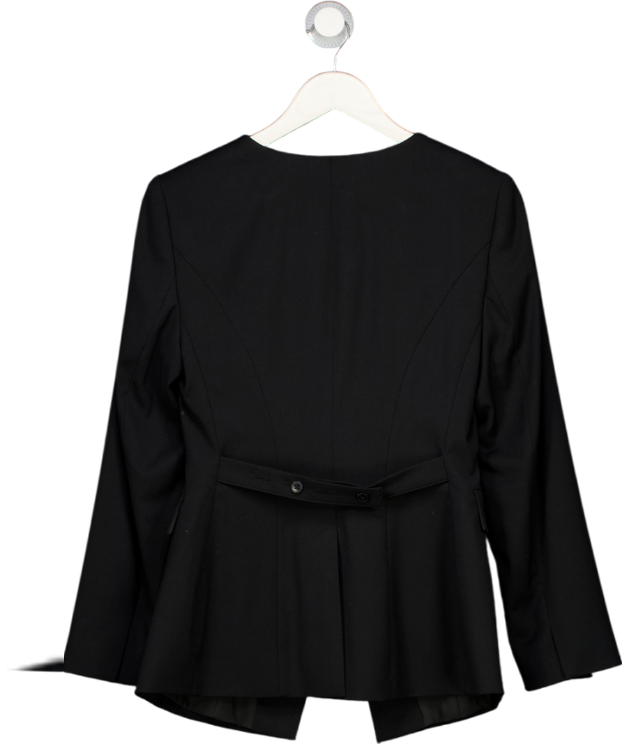 M&S Black Collarless Jacket UK 8
