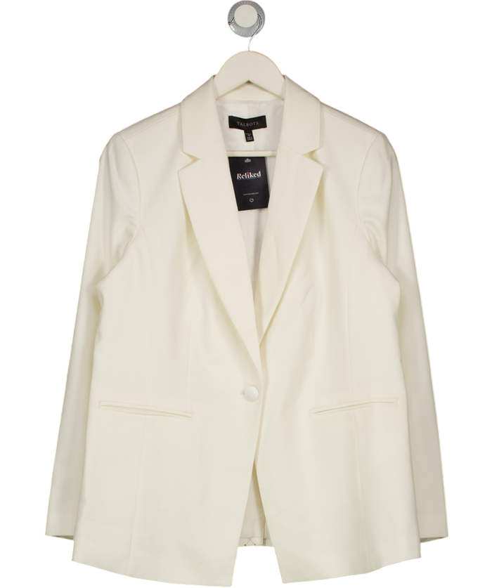 TALBOTS Cream Ivory Single Button Blazer UK 10