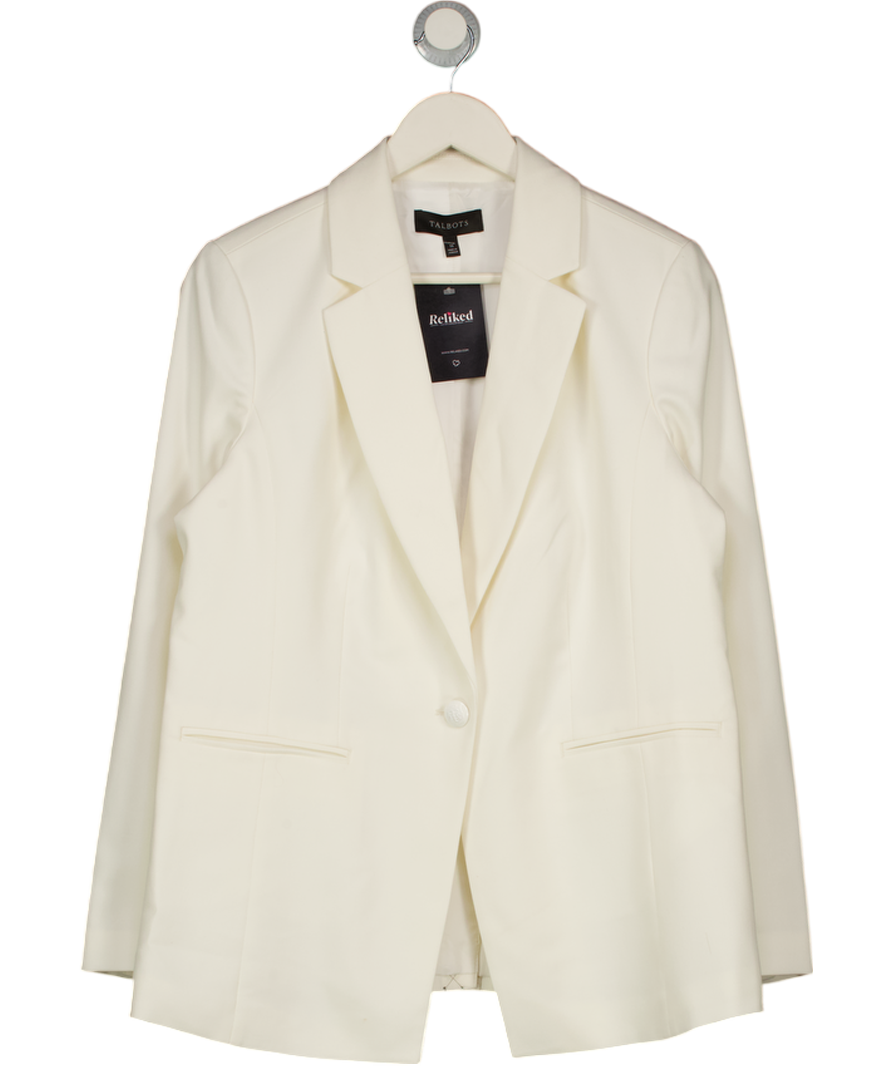 TALBOTS Cream Ivory Single Button Blazer UK 10