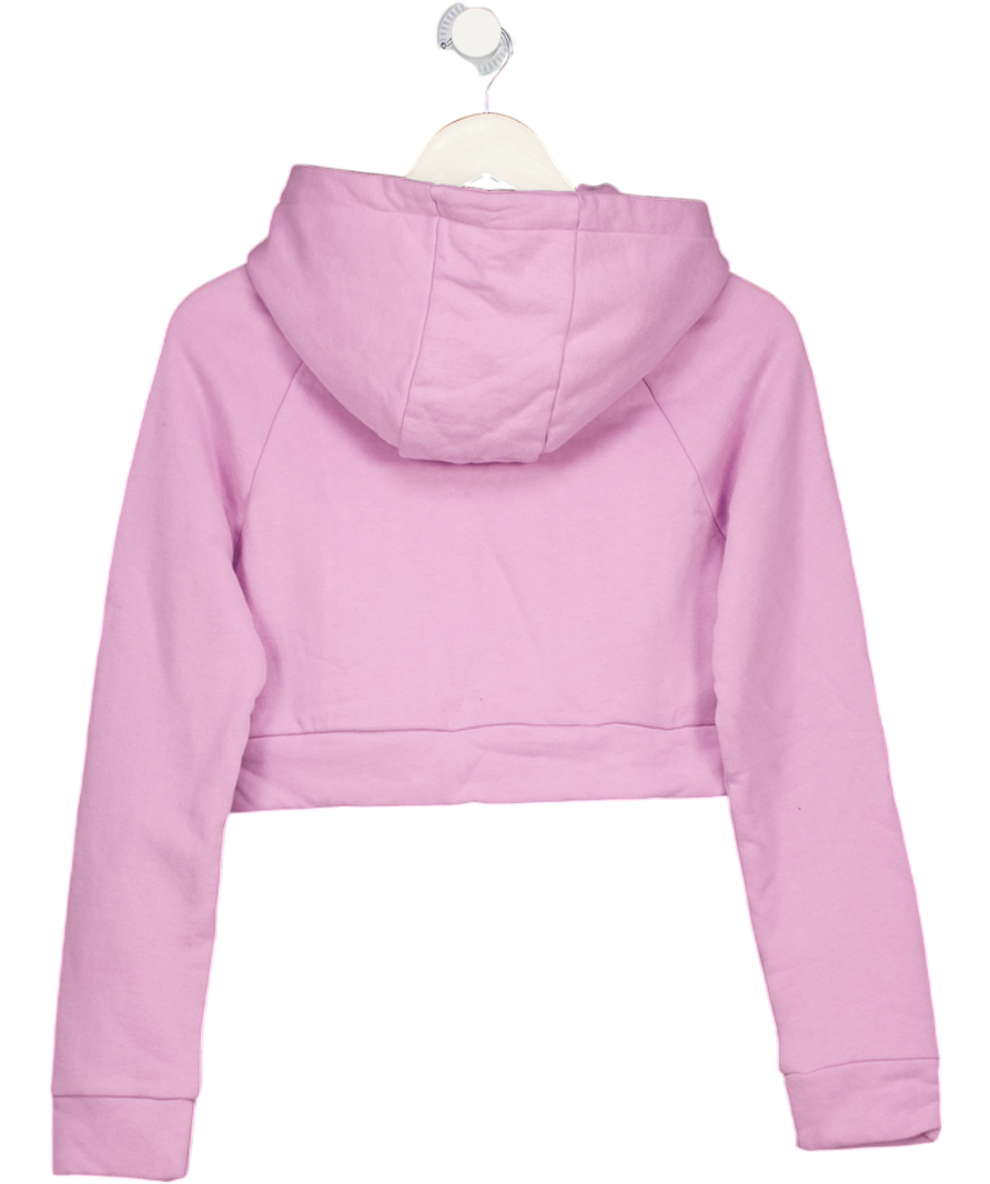 GYMSHARK Lilac Purple Cropped Crest Logo Hoodie UK XS