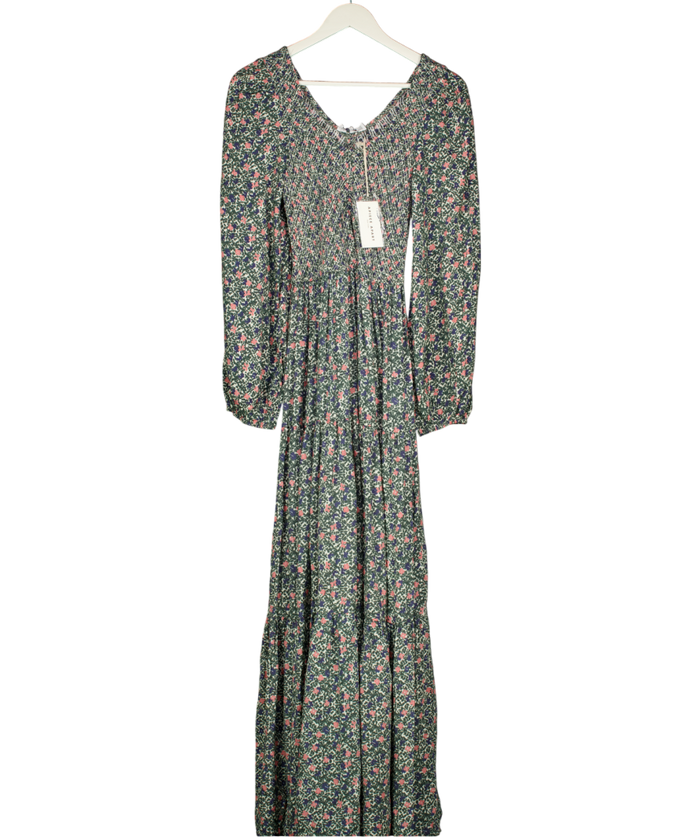 Apiece Apart Green Olivias Smocked Maxi Dress UK 8