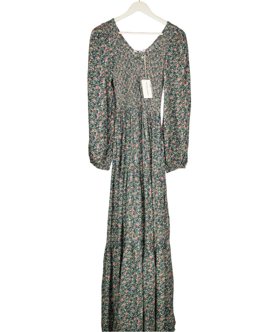 Apiece Apart Green Olivias Smocked Maxi Dress UK 8