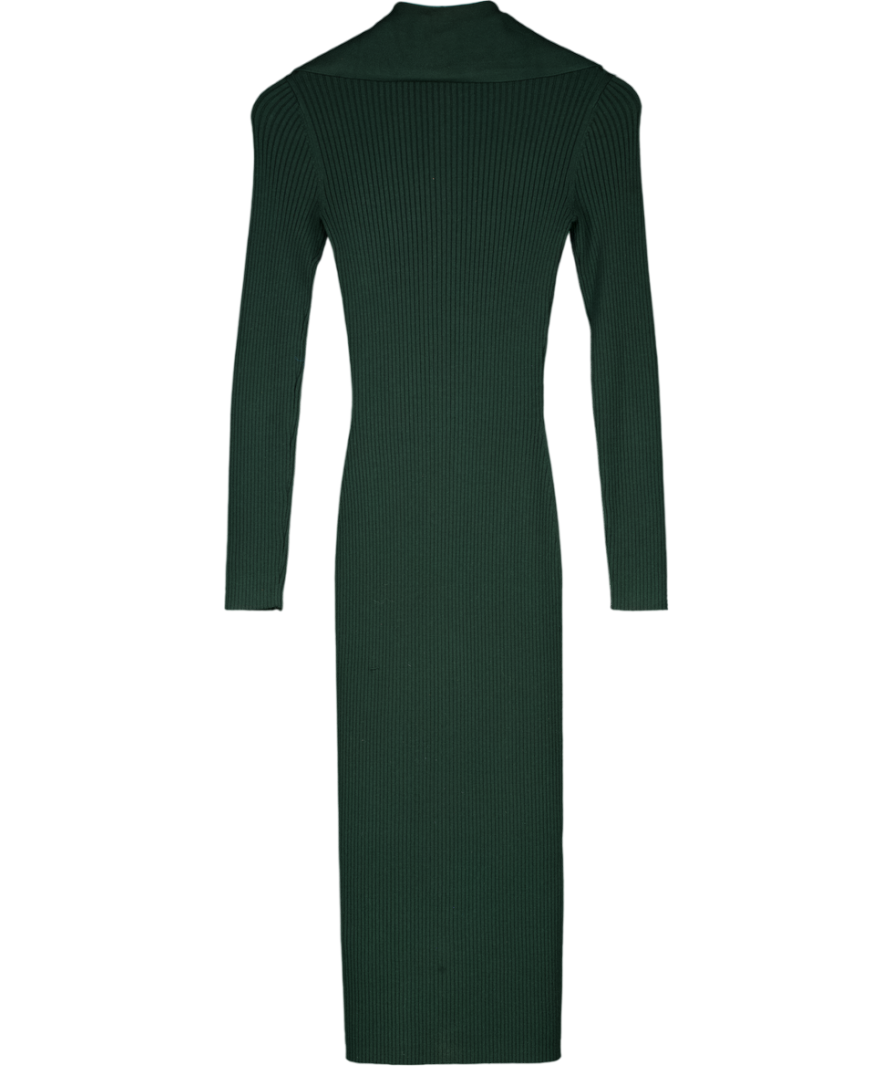 REISS Button Through Bodycon Midi Dress In Green UK XS