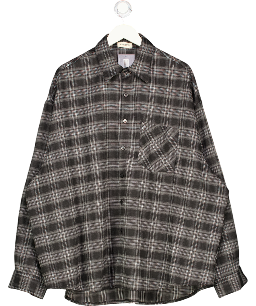 Garments Grey Oversized Flannel Shirt UK L