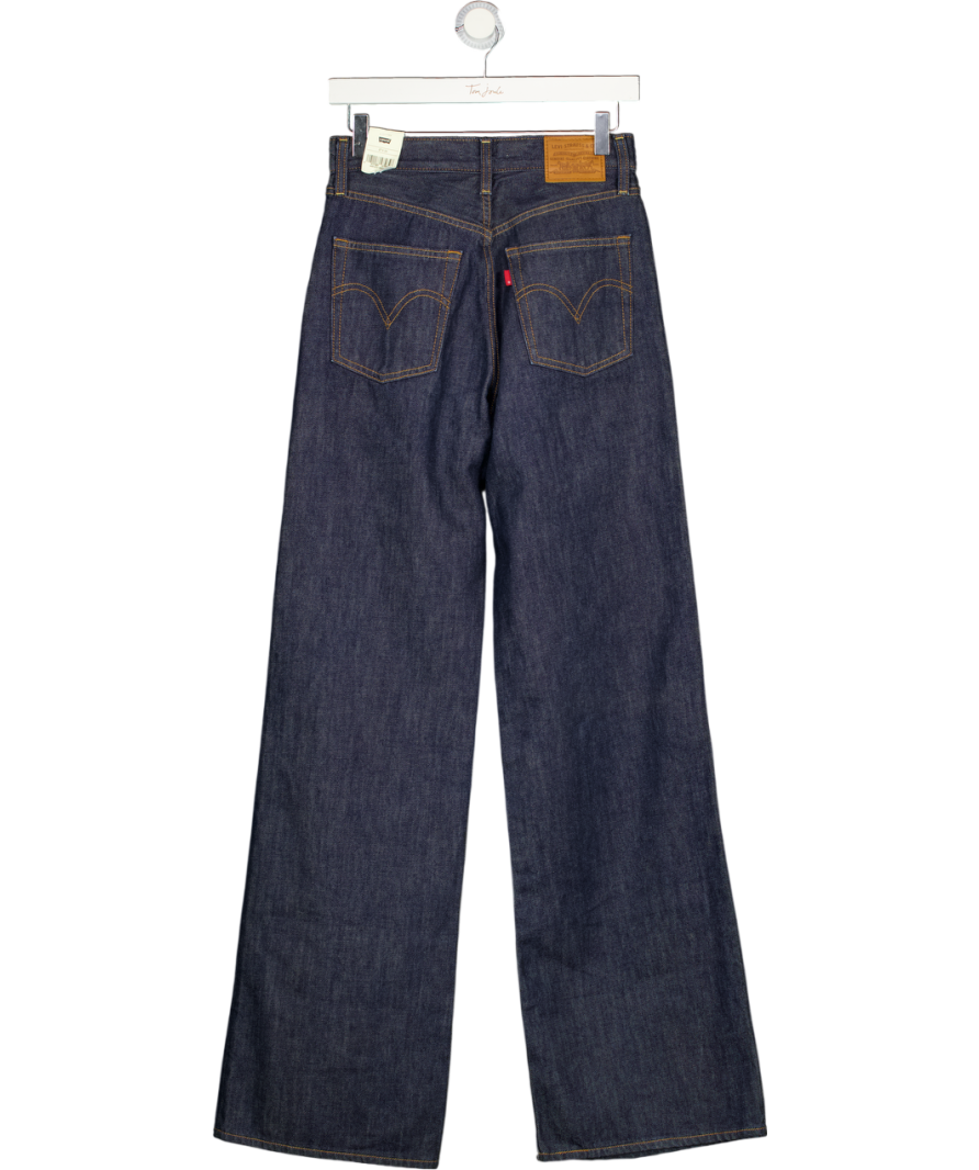 LEVI'S Dark Indigo Blue Ribcage High Waist Wide Leg Jeans L24 W27