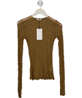 ZARA Brown Cobweb Lace Long Sleeve Top UK S