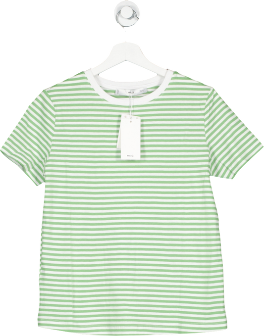 MANGO Green 100% Cotton T Shirt BNWT UK S