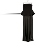 CLUB L Maxi Strapless Dress Black UK 10