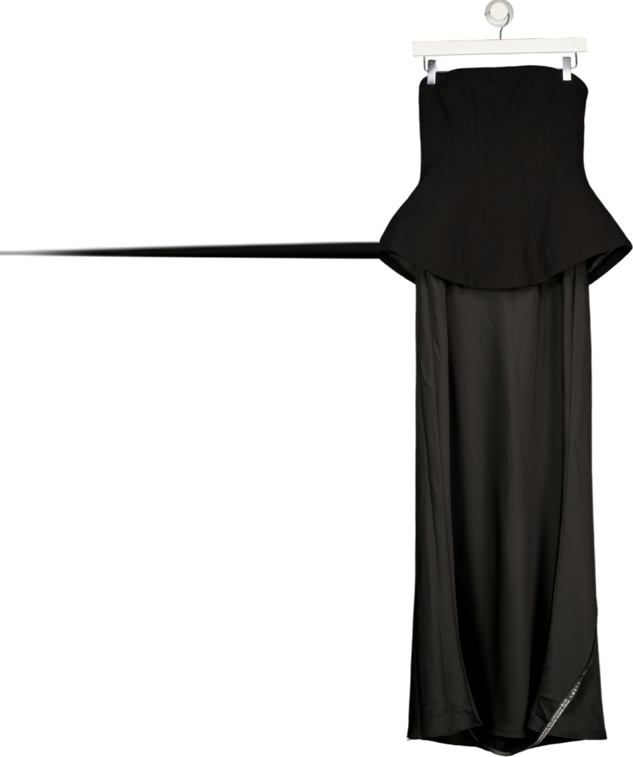 CLUB L Maxi Strapless Dress Black UK 10