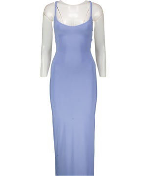 AYM STUDIOS Blue Double Layer Lace Back Maxi Dress UK S