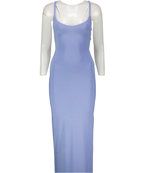 AYM STUDIOS Blue Double Layer Lace Back Maxi Dress UK S