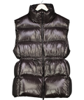 H&M Black Longline Down Feather Filled Puffer Gilet With Drawstring Waist UK M