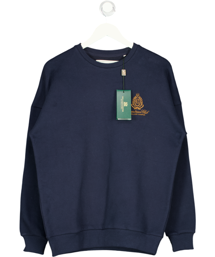 HOLLAND COOPER Relaxed Fit Crew Neck Sweat Ink Navy Blue UK S
