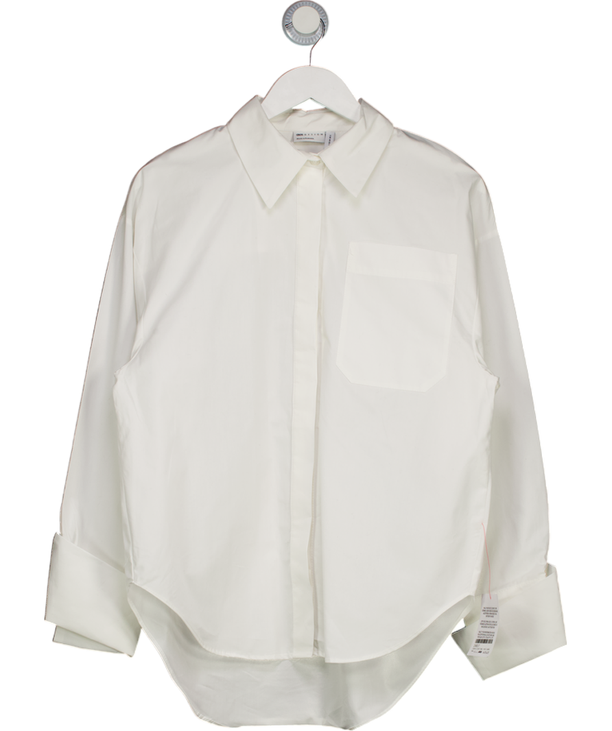 ASOS Design Cotton Poplin Classic White Oversize Shirt With Double Cuff UK 6