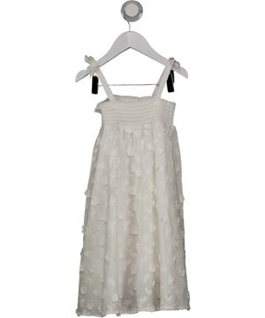 & Other Stories White Embroidered Cotton Shirred Sun Dress 3 - 4 Years