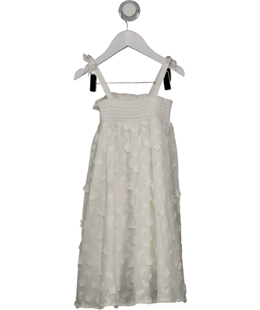 & Other Stories White Embroidered Cotton Shirred Sun Dress 3 - 4 Years