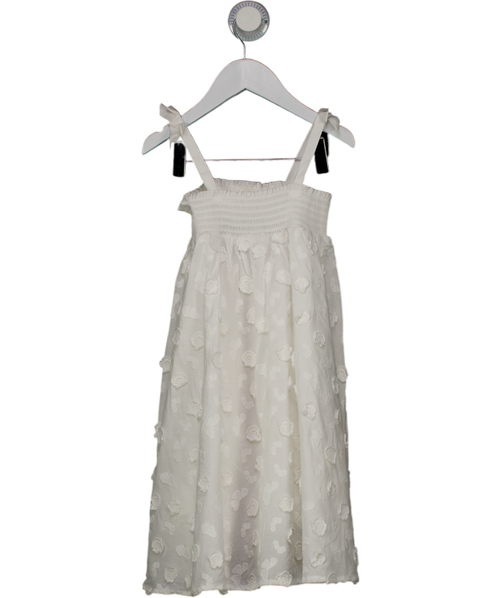 & Other Stories White Embroidered Cotton Shirred Sun Dress 3 - 4 Years