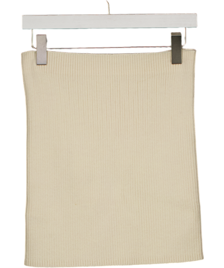 ARKET Cream Merino Wool Ribbed Mini Skirt UK M