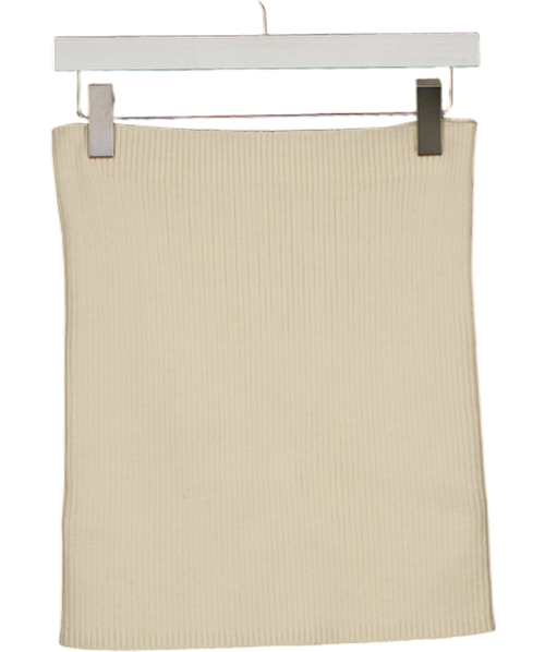 ARKET Cream Merino Wool Ribbed Mini Skirt UK M