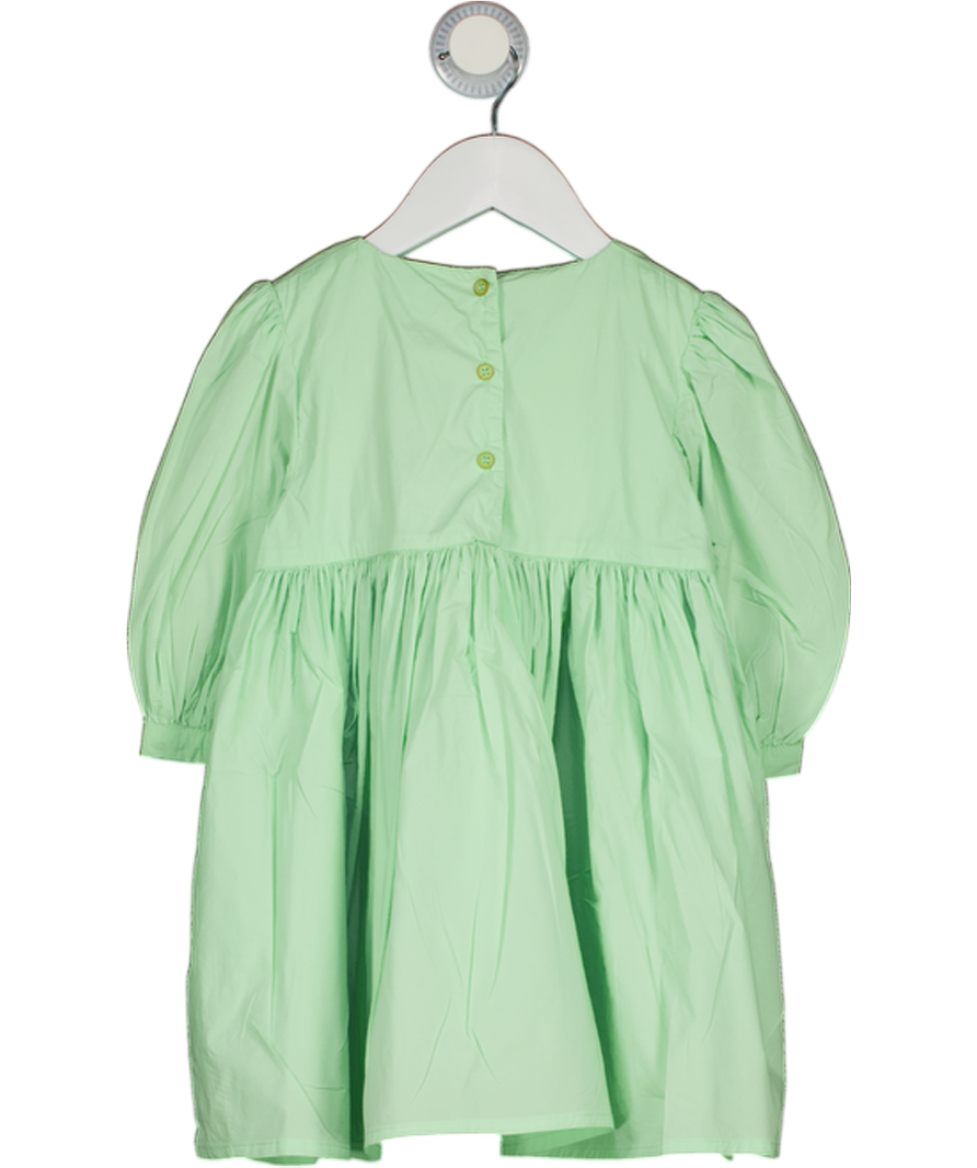 MORLEY Green Cotton Poplin Puff Sleeve Dress 6 Years