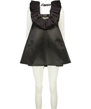 SHU SHU TONG Black Ruffled Bow-detail Sleeveless Dress UK 6