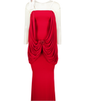 SELF CENTRD Red Rosee Bandeau Maxi Dress With Crystal Flower Detail UK S