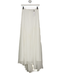 KAREN MILLEN Ivory White Crinkle Georgette Godet Woven Maxi Skirt UK 6