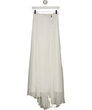 KAREN MILLEN Ivory White Crinkle Georgette Godet Woven Maxi Skirt UK 6