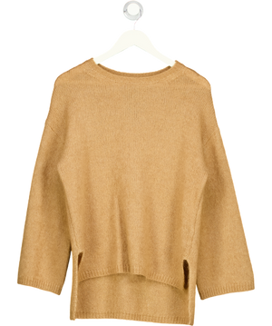 MASSIMO DUTTI Camel Beige Alpaca Blend Crew Neck Jumper UK S