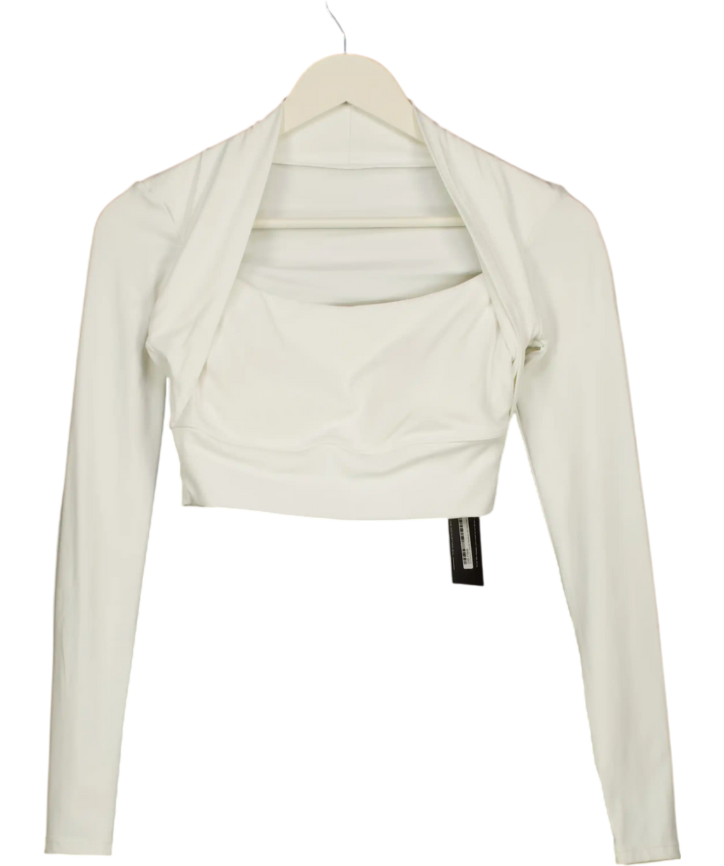 HALARA White Plush Long Sleeve Thumb Hole UK XS