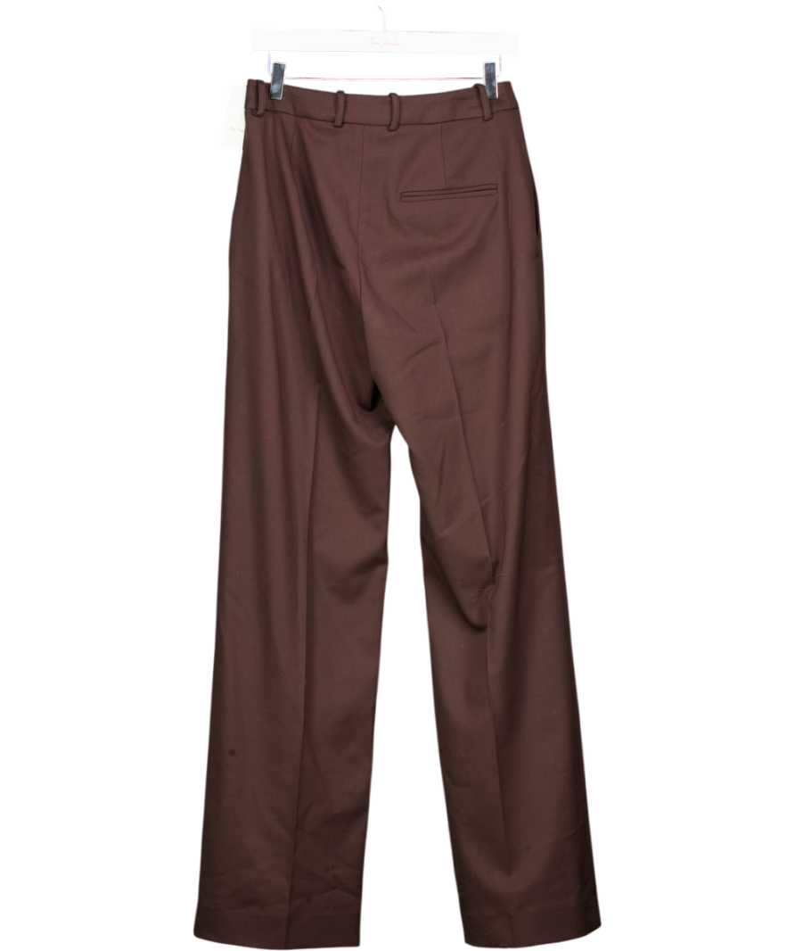 FRANKIE SHOP Brown Lenora Pleated Twill Straight-leg Pants UK M